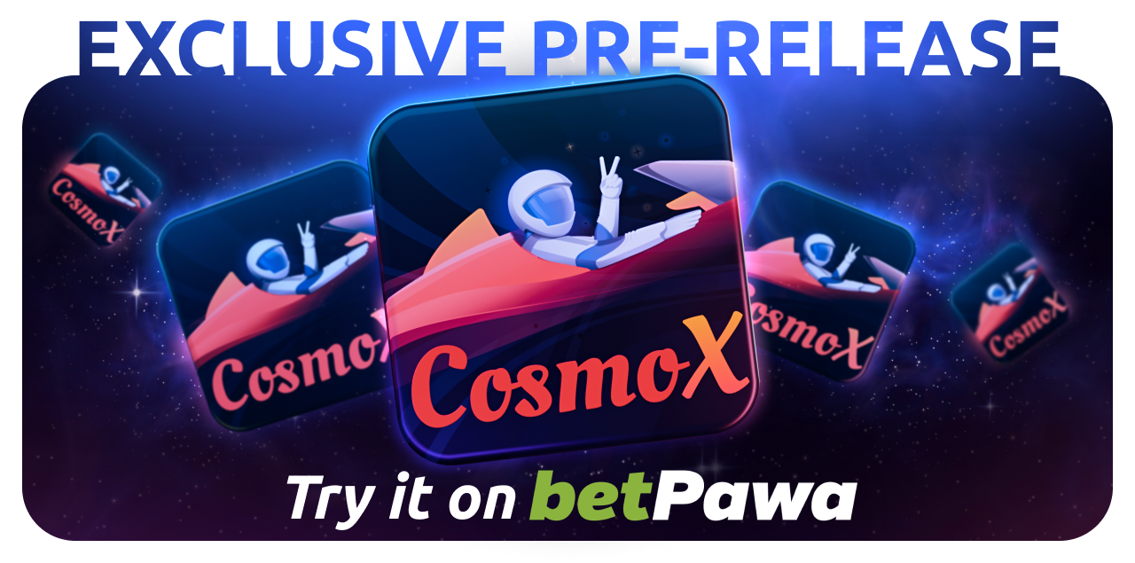 Betpawa has received Africa-exclusive pre-release of the light crash game “CosmoX” by Onlyplay — header image