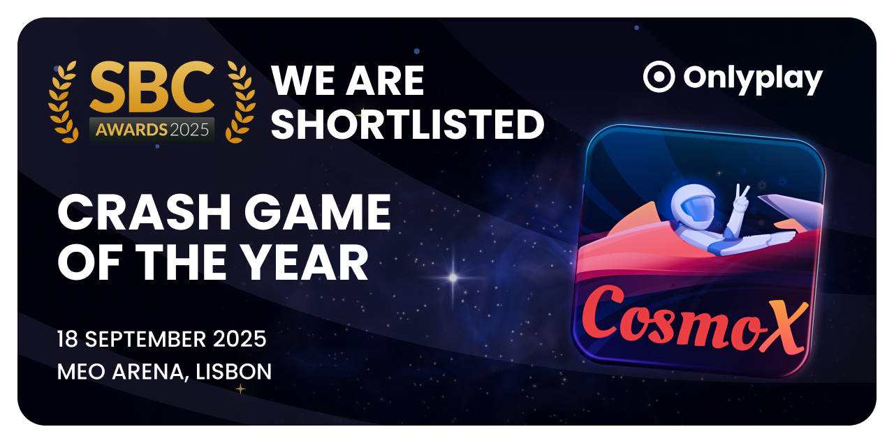 CosmoX by Onlyplay nominated for Crash Game of the Year at SBC Awards 2025 — header image
