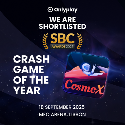 CosmoX by Onlyplay nominated for Crash Game of the Year at SBC Awards 2025 — preview image