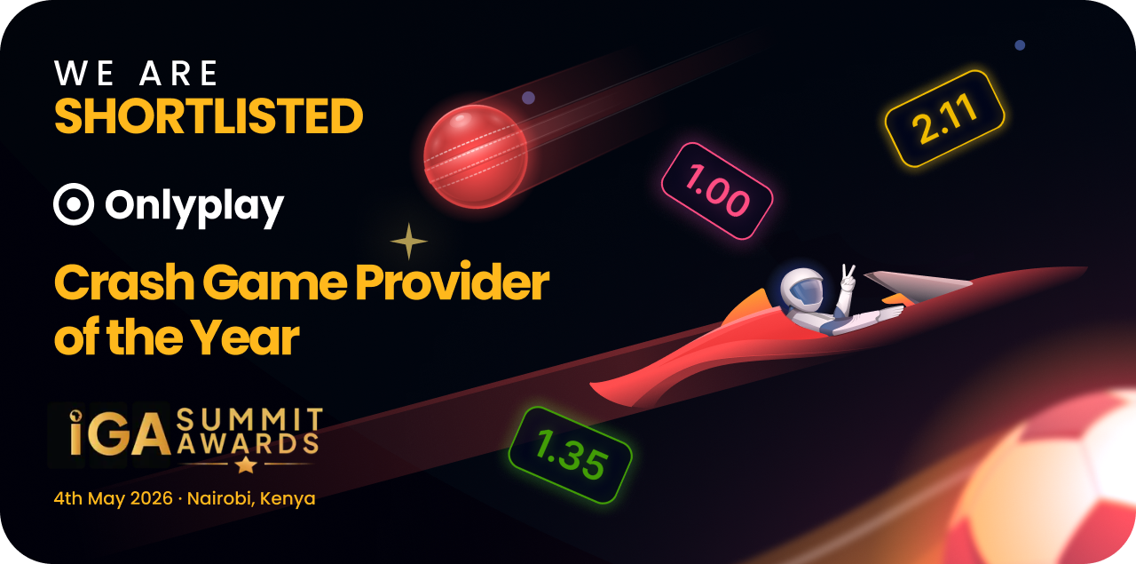 Onlyplay shortlisted for Crash Game Provider of the Year at iGaming Afrika Summit Awards 2026 — header image