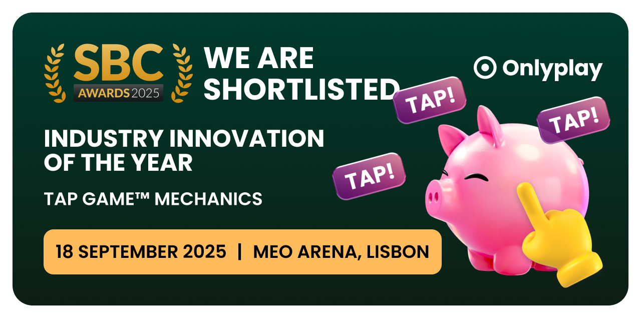 Tap Game™ Mechanics by Onlyplay nominated for Industry Innovation of the Year (Supplier) — header image