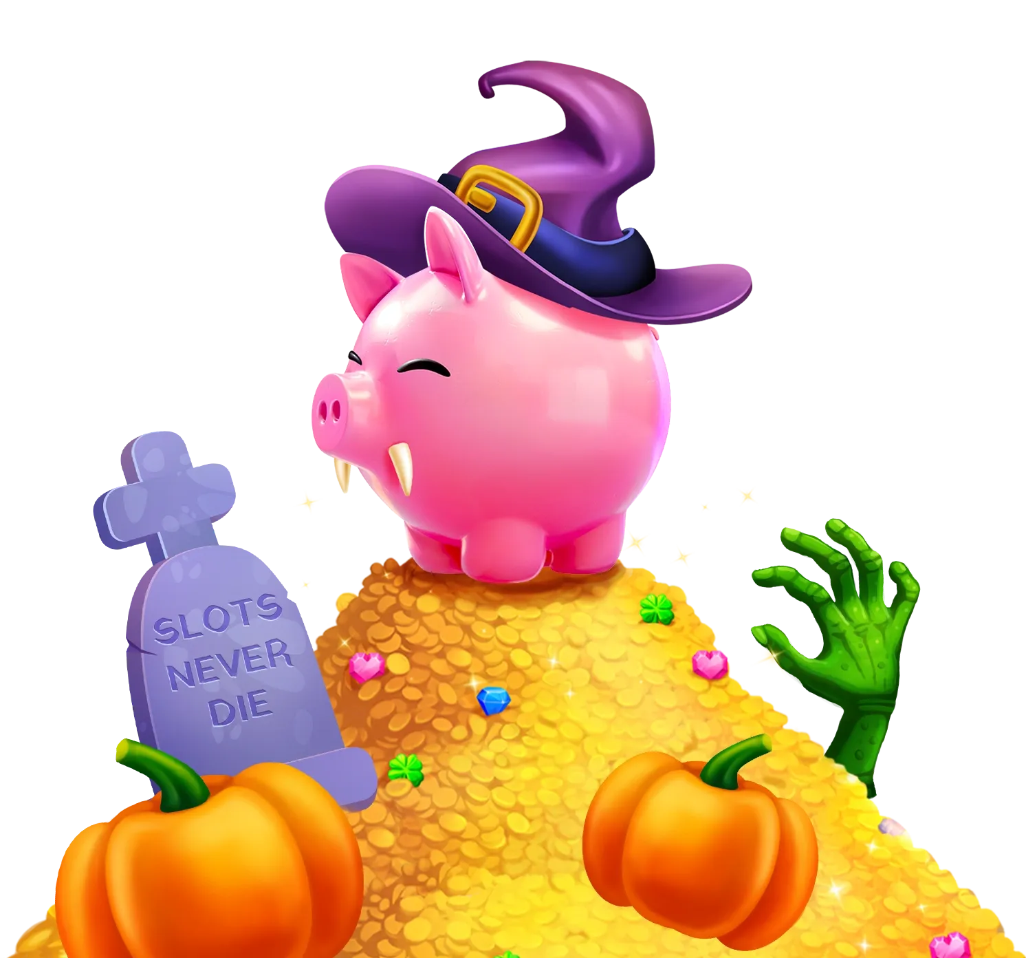 Piggy Tap halloween desktop action banner character